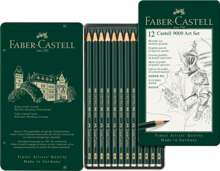 Creioane grafit - Set Arta 12 BUC Creion Grafit Castell 9000, Faber-Castell