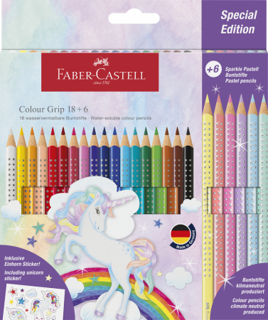 Brand - Set Creioane Colorate 18+6 Culori Grip UNICORNI Faber-Castell