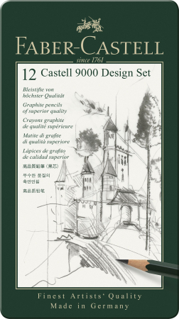 Brand - Set Design 12 Buc Creion Grafit Castell 9000, Faber-Castell