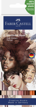 Markere desen - Set Markere Solubile PORTRET 2 Capete Goldfaber Faber-Castell