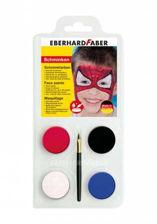 SET PICTURA PENTRU FATA 4 CULORI + PENSULA SPIDERMAN EBERHARD FABER [0]