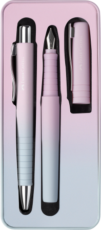 Brand - Set Stilou M + Pix Xb Poly Flow Roz-Bleu, Faber-Castell