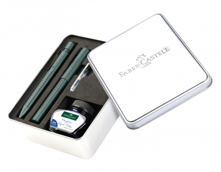 Brand - Set Stilou + Pix GRIP 2011 Dark Green + Cerneala + Convertor Faber-Castell
