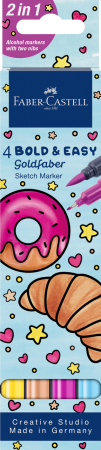 Brand - Sketch Marker 2 Capete Set 4 Bold And Easy Ii Goldfaber, Faber-Castell