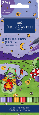 Brand - Sketch Marker 2 Capete Set 6 Bold And Easy Goldfaber, Faber-Castell