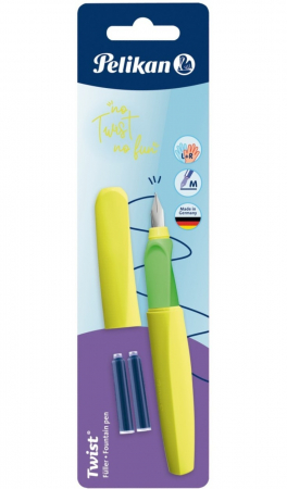 Stilouri Scolare - Stilou Twist Galben-Neon blister, Pelikan