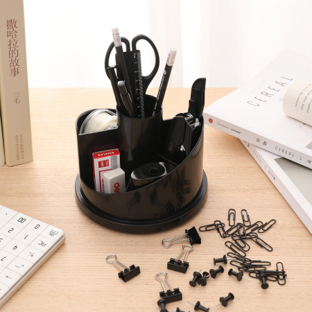 SUPORT BIROU ROTATIV ECHIPAT 16 PIESE 7 COMPARTIMENTE DELI [1]