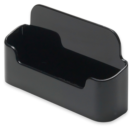 Afisare si prezentare - Suport carti de vizita DEFLECT-O negru, 96x45x20 mm