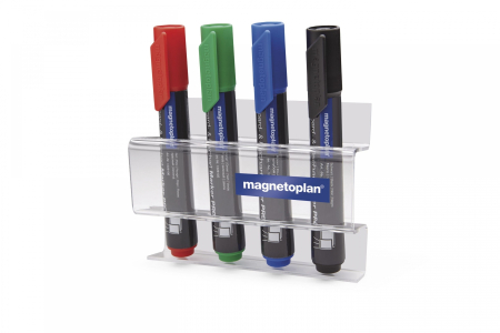 Afisare si prezentare - Suport magnetic MAGNETOPLAN pentru 4 markere - acrilic