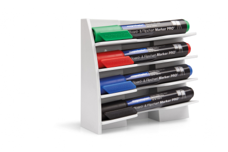 Afisare si prezentare - Suport magnetic MAGNETOPLAN pentru 4 markere - plastic rigid