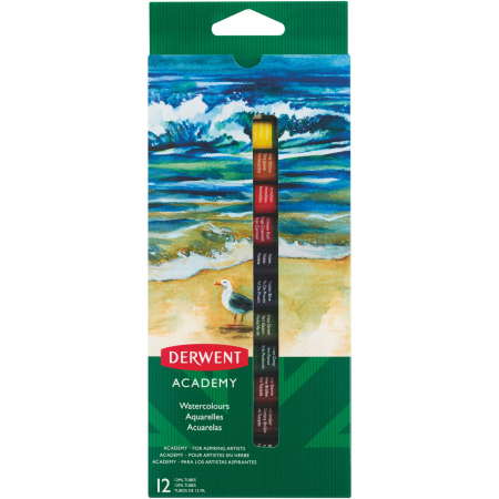 Acuarela, Tempera, Guase - TEMPERA 12 CULORI 12 ML DERWENT ACADEMY
