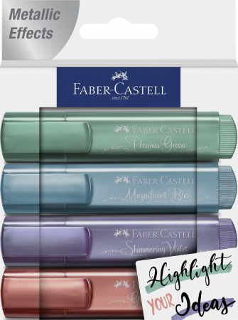 Markere - TEXTMARKER SET 4 METALIZAT FABER-CASTELL