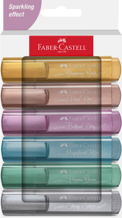 Brand - Textmarker Set 6 Metalizat Cutie Carton 2024, Faber-Castell