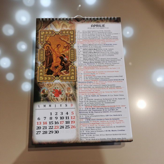 Calendar de Perete Crestin Ortodox 2026, format A4, Vision XXI [2]