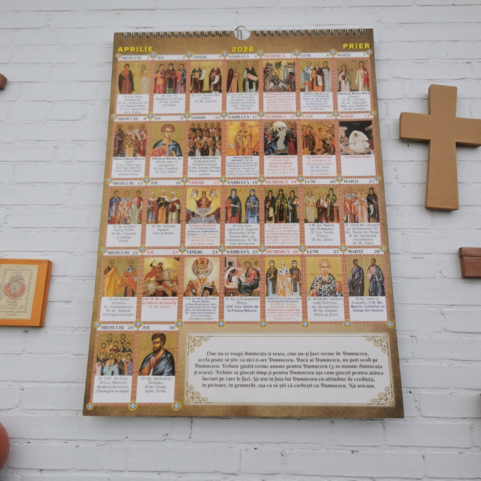 Calendar de Perete Crestin Ortodox, Sinaxarul celor 365 de icoane 2026, format A3, Vision XXI [3]