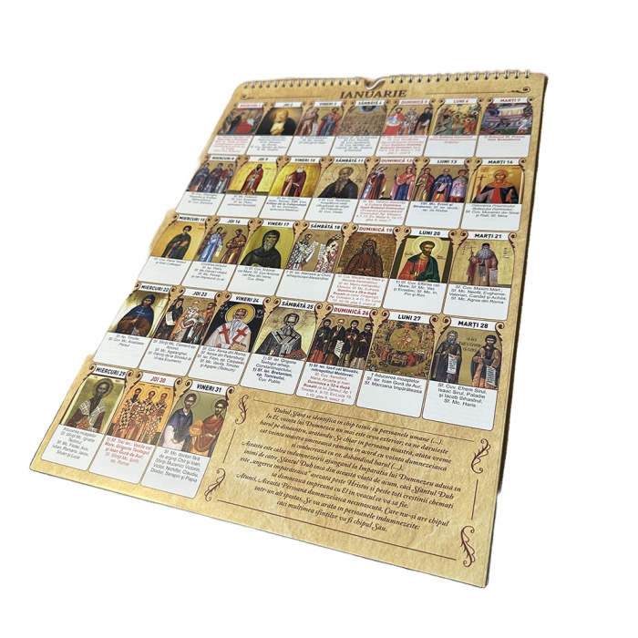 Calendar de Perete Crestin Ortodox, Sinaxarul celor 365 de icoane 2026, format A3, Vision XXI [5]