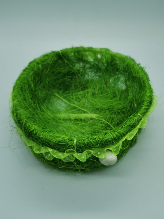 Cos decorativ rotund pentru oua de Paste, 18x7cm, verde, Vision [3]