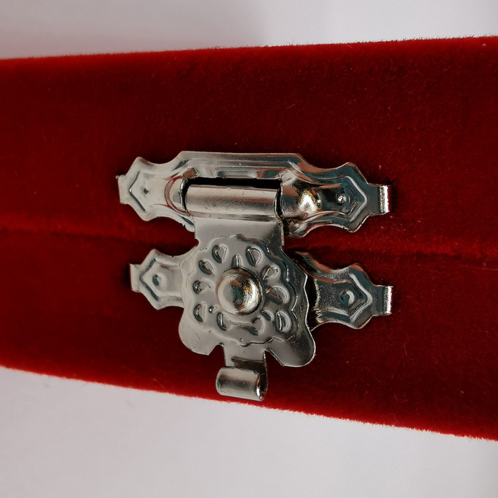 Cutie pentru expus Martisor din catifea rosie, interior alb, cu fereastra de sticla, VisionXXI [2]