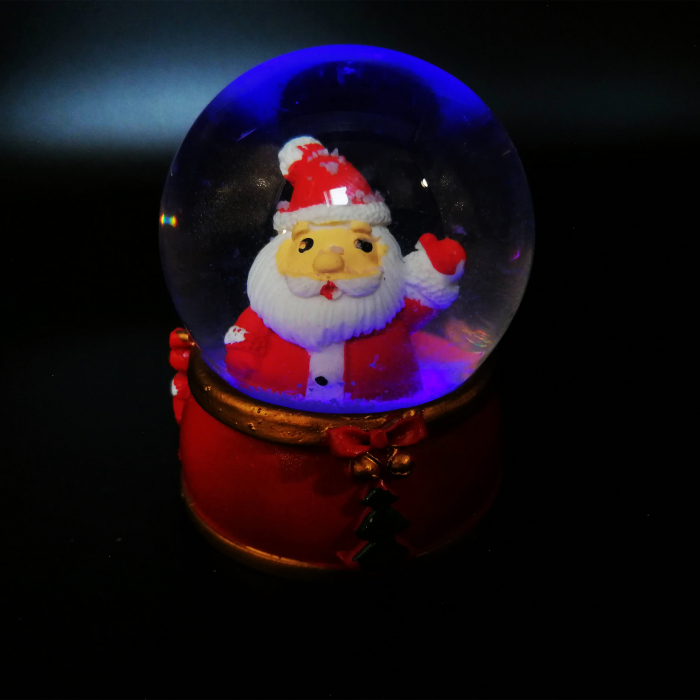 Glob de Craciun, cu lichid, luminos, efect de ninsoare, 9 cm, Vision [5]