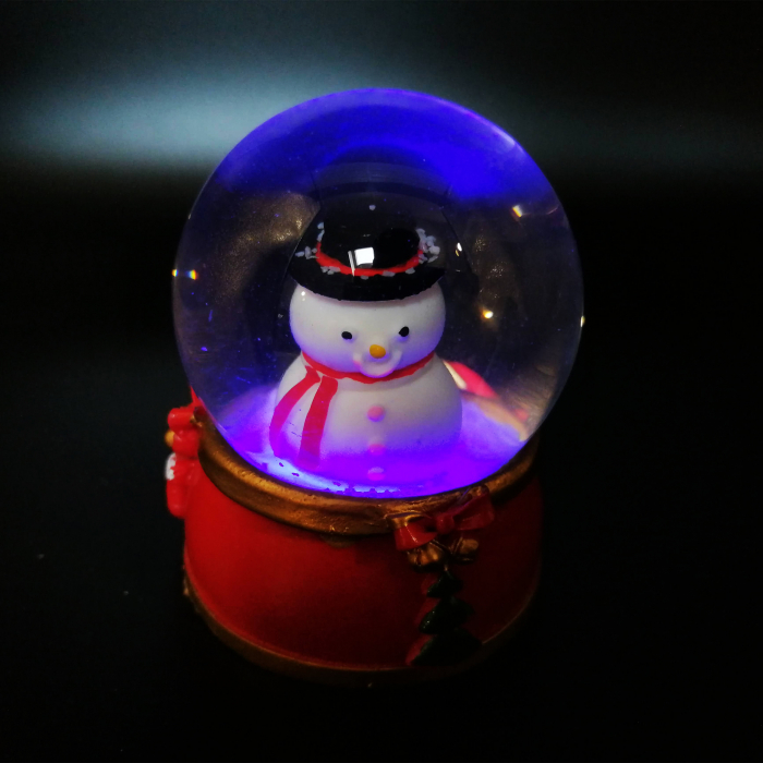 Glob de Craciun, cu lichid, luminos, efect de ninsoare, om de zapada, 9 cm, Vision [3]