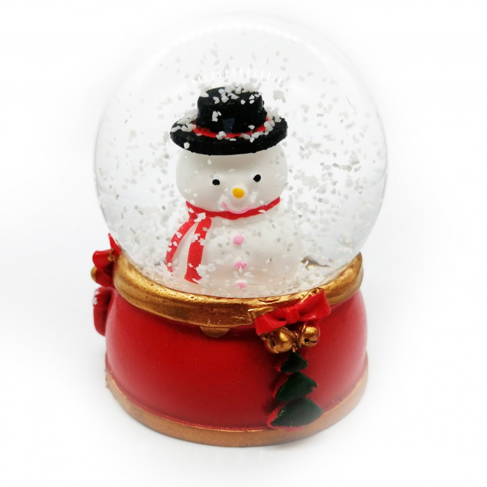Glob de Craciun, cu lichid, luminos, efect de ninsoare, om de zapada, 9 cm, Vision [5]