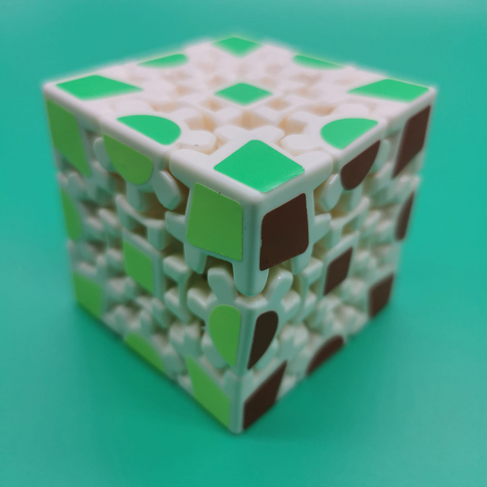 Joc Cub Rubik 3x3x3,Cogwheel Gear Cube, de viteza Speedcube, cu angrenaj, Surprinzator de distractiv, pe fond alb, VisionXXI [2]