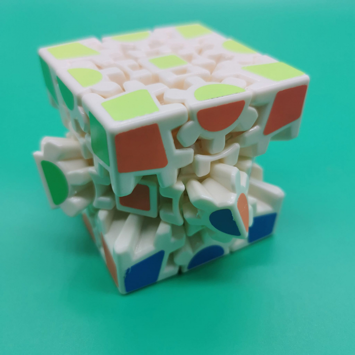 Joc Cub Rubik 3x3x3,Cogwheel Gear Cube, de viteza Speedcube, cu angrenaj, Surprinzator de distractiv, pe fond alb, VisionXXI [3]