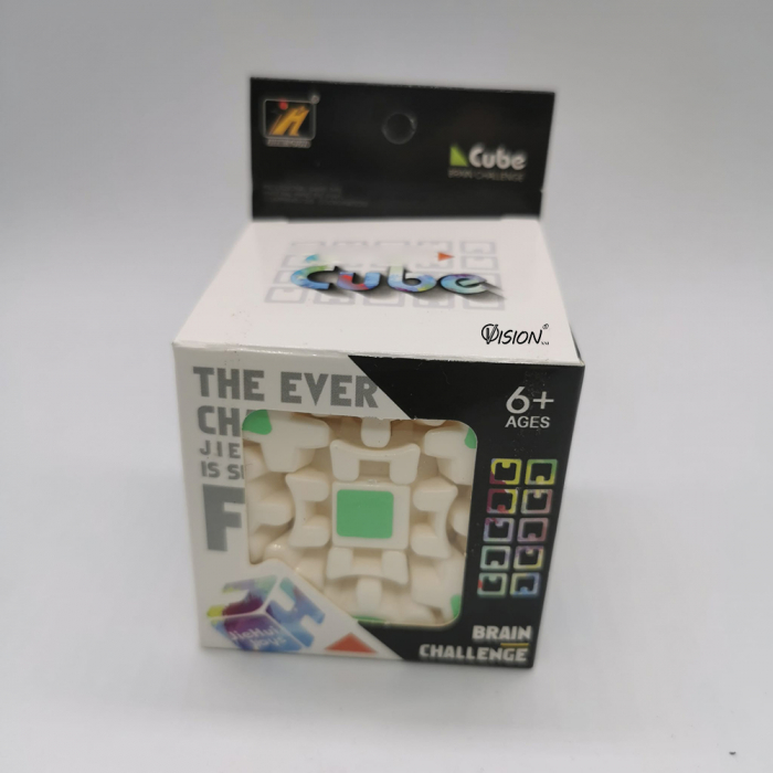 Joc Cub Rubik 3x3x3,Cogwheel Gear Cube, de viteza Speedcube, cu angrenaj, Surprinzator de distractiv, pe fond alb, VisionXXI [5]