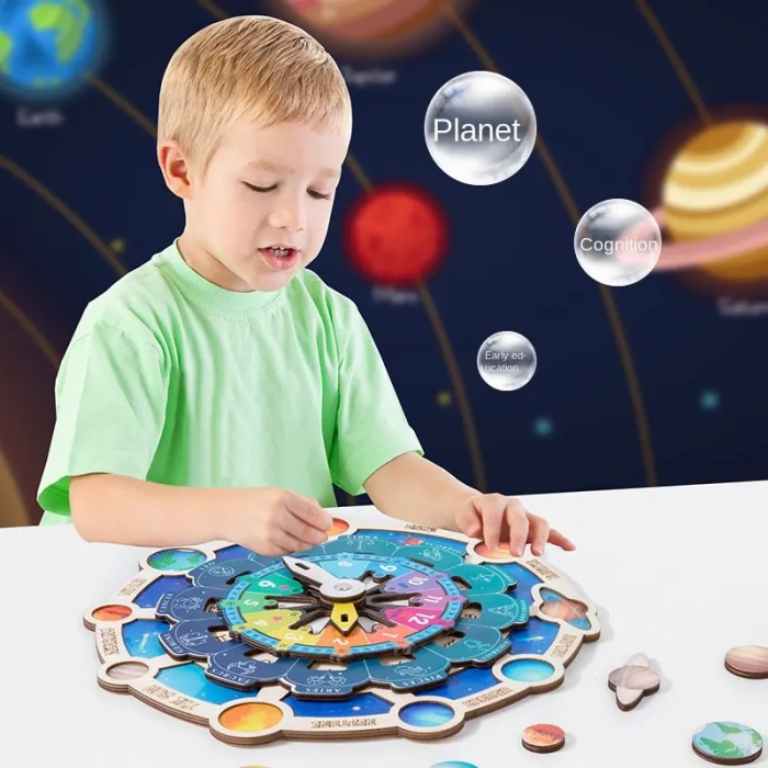 Joc de lemn Planetarium cu Sistemul Solar, Horoscop, Ceas, Vreme, 28 cm, VisionXXI [3]