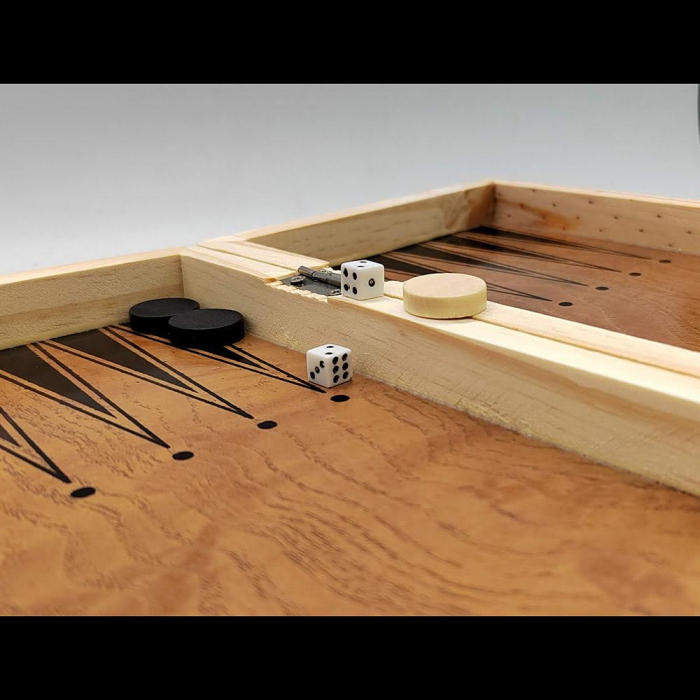 Joc de Sah, Table si Dame, 40cm, Tabla si Piese din Lemn, model 2024 VisionXXI [3]