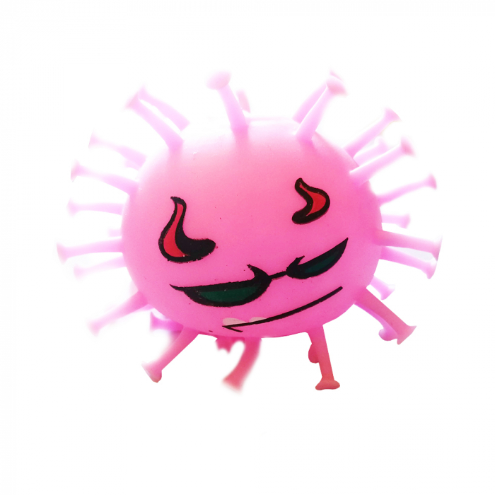 Jucarie antistres Vision, Slimy Coronavirus, umpluta cu gelatina slime, roz [1]
