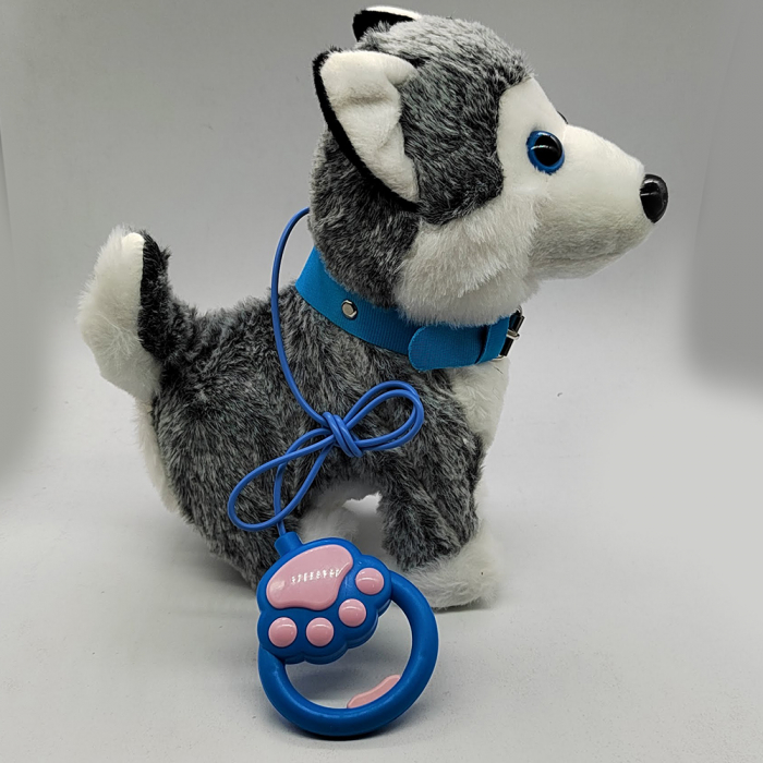 Jucarie interactiva, catelus cu lesa, Happy Dog, canta, se plimba, da din codita, 24 cm, Vision XXI [3]