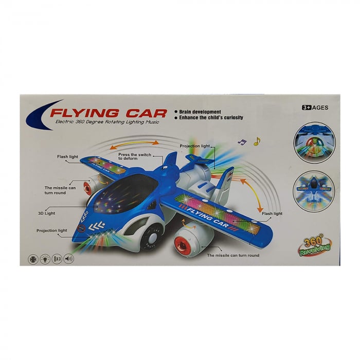 Jucarie interactiva, Kai Flying Car, lumineaza, canta, se roteste, multicolor, 24 cm, Vision XXI [6]