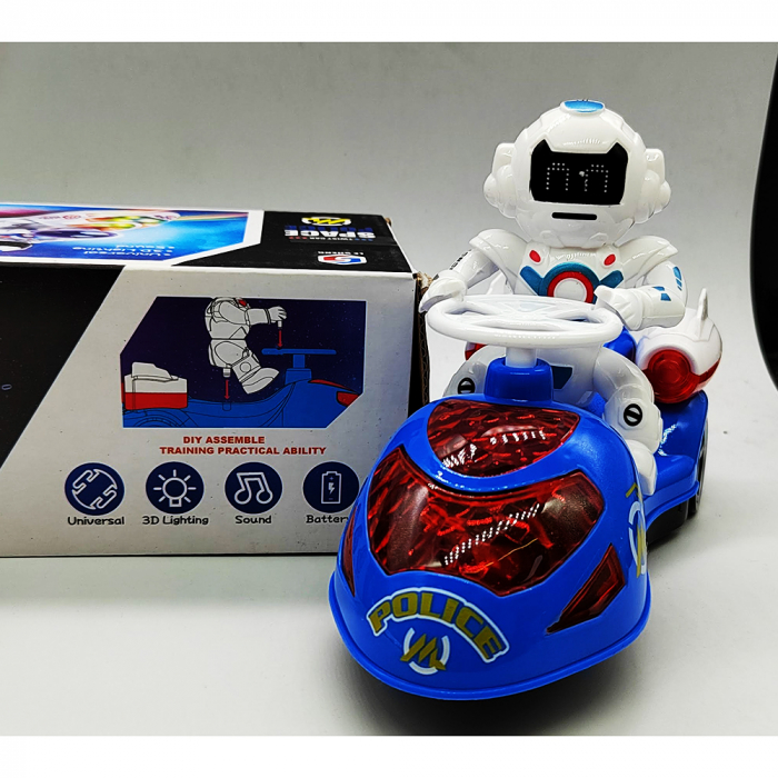 Jucarie interactiva, Space Police Robot, cu motocicleta, lumineaza, canta, 18 cm, Vision XXI [5]