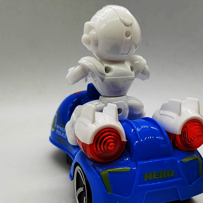Jucarie interactiva, Space Police Robot, cu motocicleta, lumineaza, canta, 18 cm, Vision XXI [4]