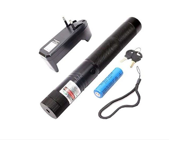 Lanterna cu Laser pointer verde puternic cu acumulator 10000 mW, 16 km, 1 acumulator Li-ion 8800mAh, profesionala, Negru, VisionXXI [2]