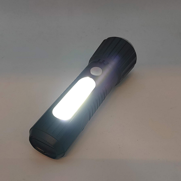 Lanterna cu led, GH-7388, 2 moduri iluminare, 16 cm, functioneaza cu 3 baterii AAA, negru, Vision XXI [5]