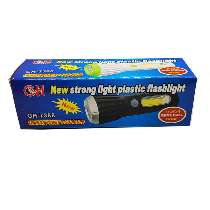 Lanterna cu led, GH-7388, 2 moduri iluminare, 16 cm, functioneaza cu 3 baterii AAA, negru, Vision XXI [2]