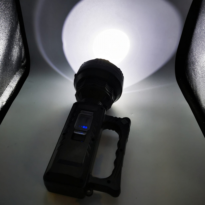 Lanterna Profesionala Dual LED Super Night Breaker, Portabila, Incarcare USB rapida, Rezistenta la apa, 6 trepte de iluminare, 27cm, Difuzor 11cm, Lumina rosie de avertizare, VisionXXI [5]