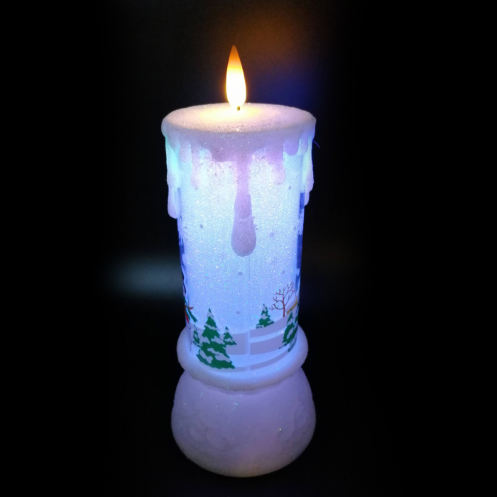 Lumanare Craciun cu led luminos, alb, 21 cm [5]