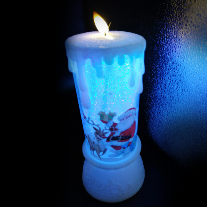 Lumanare Craciun cu led luminos, alb, 21 cm [2]