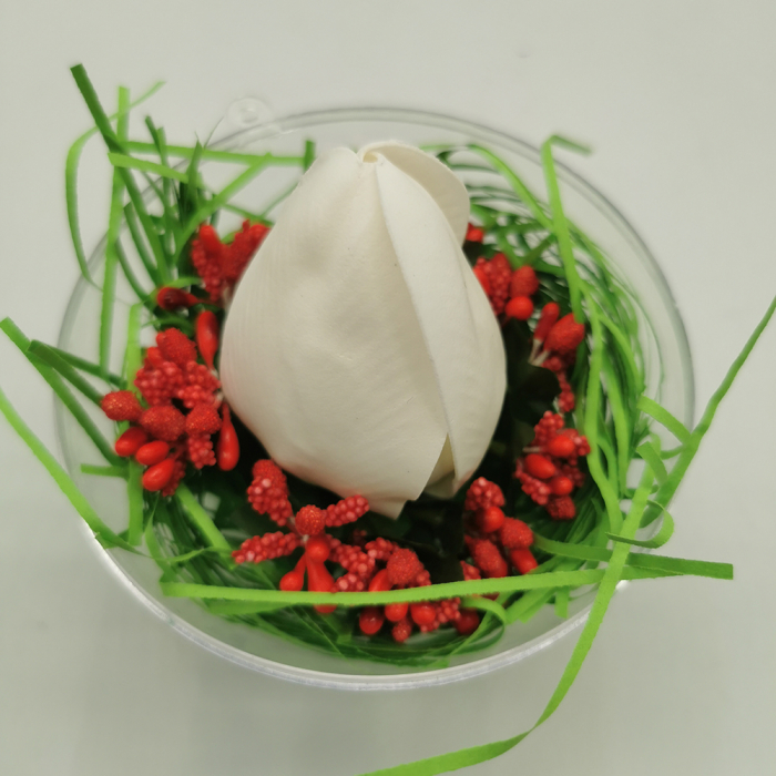 Martisor Aranjament Floral Lalea Alba in Glob de sticla, VisionXXI [2]