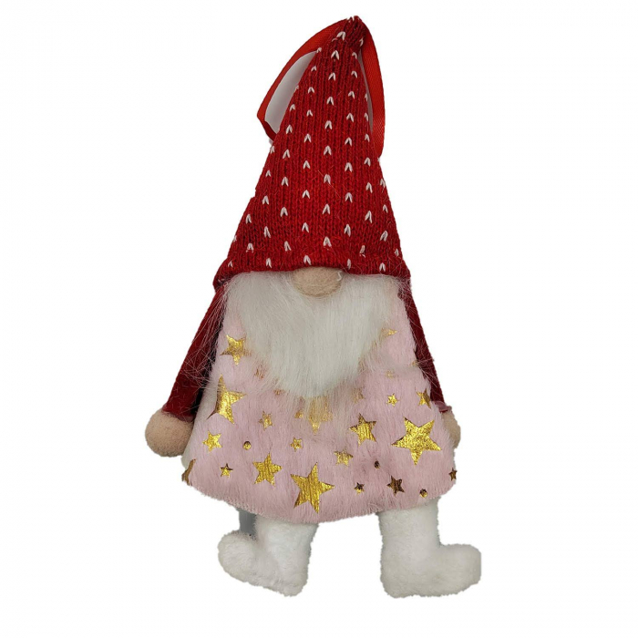 Ornament Atarnator pentru Usa, Geam sau Brad, Elf Gnom cu Barba, Roz, 21+12cm, VisionXXI [1]
