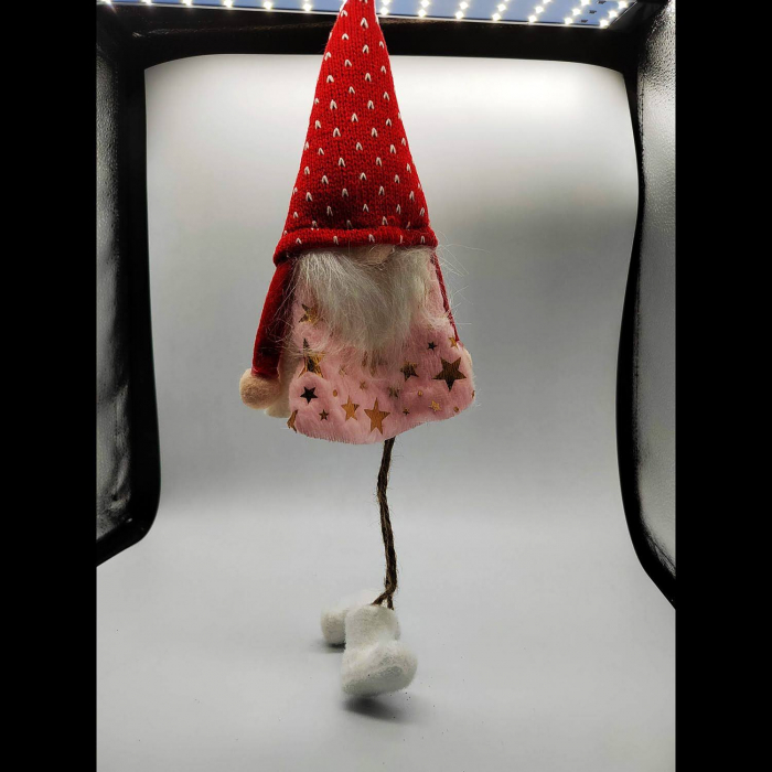 Ornament Atarnator pentru Usa, Geam sau Brad, Elf Gnom cu Barba, Roz, 21+12cm, VisionXXI [3]
