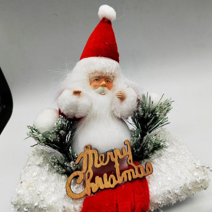 Ornament Atarnator pentru Usa sau Geam, Mos Craciun cu Conuri de Brad, 60cm, VisionXXI [3]