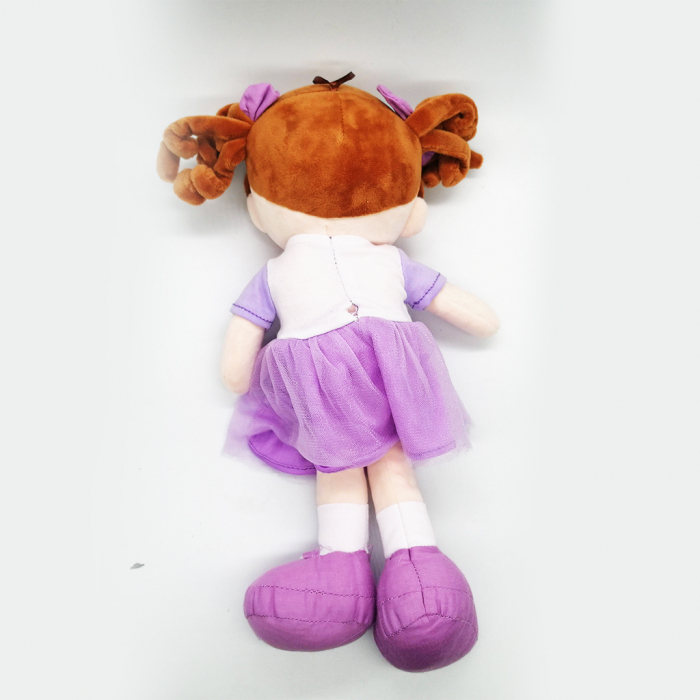 Papusa de plus ADA, 40cm, in rochita Mov cu Unicorn, care spune in Limba Romana Rugaciunea [2]