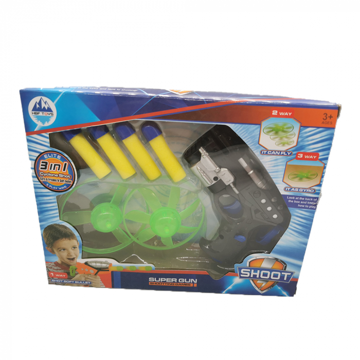 Pistol SHOOT GUN, 3 in 1, Gloante de burete, Freesby, Titirez, Vision® [3]