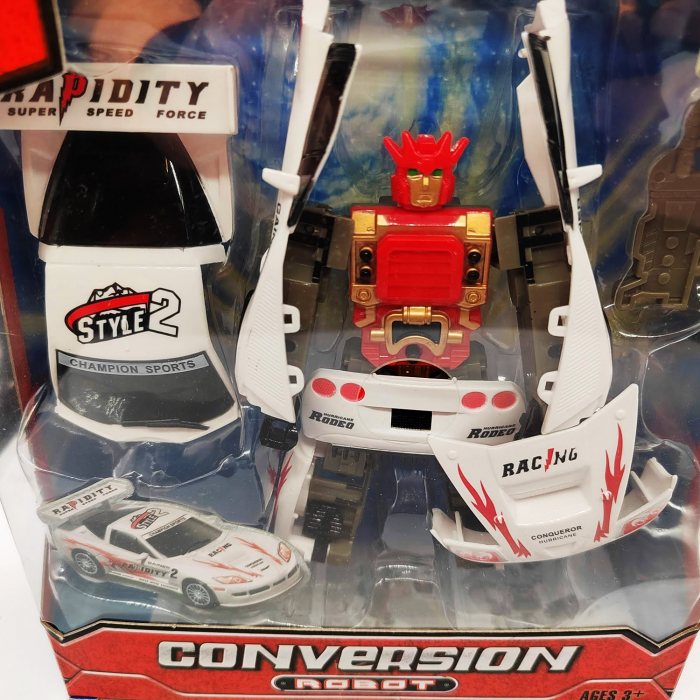 Robot Transformabil in Masina, 18cm, scara1:32, Alb, VisionXXI [3]