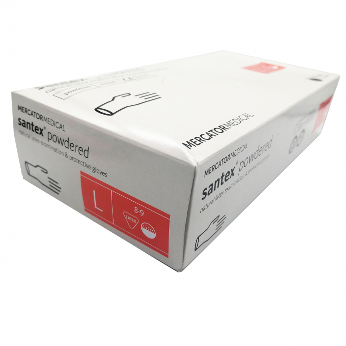 Set 100 bucati manusi latex Vision, medicale, pudrate, crem, marimea L [3]