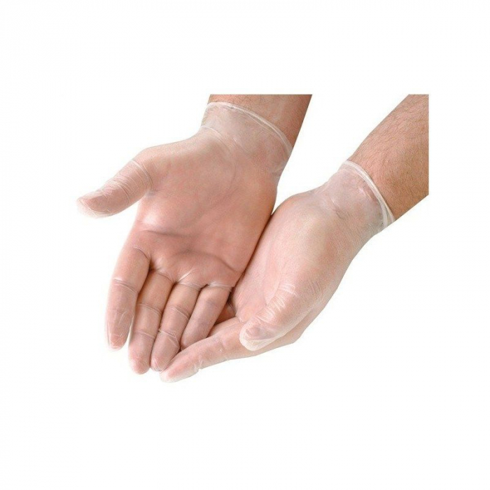 Set 100 manusi de unica folosinta Vision din vinyl, marimea S, transparent [3]